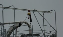 Electric chain hoist on silo