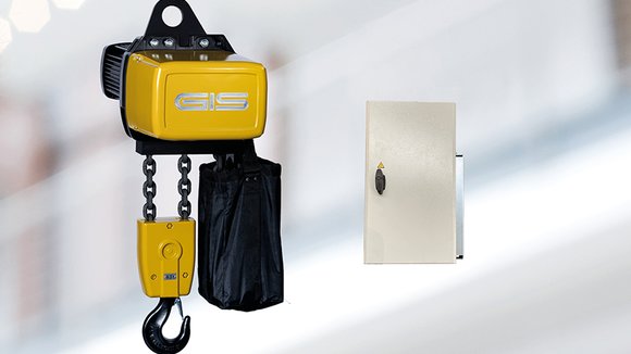 Electric chain hoist with frequency inverter for continuous operation and precise positioning of the load 