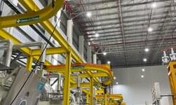 Solution with curved GIS trolleys and 1t GIS chain hoist 