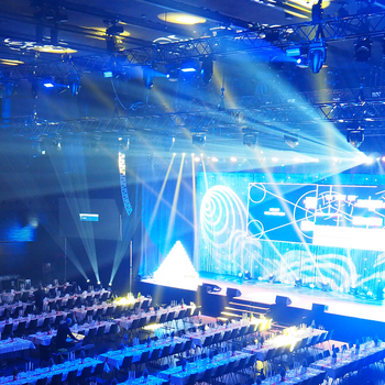 Corporate Event in Samsung hall The rigging system can be equipped with different sound technology, video technology and lighting technology