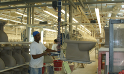 GISKB Crane system with telescopic chain hoist In production operations, the internal logistics for ceramic bowls are ensured by a GIS Crane system