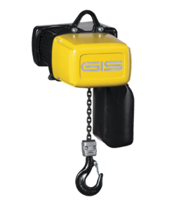 Electric chain hoist with frequency inverter for continuous operation and precise positioning of the load 