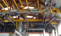 GISKB Monorail with track switches Crane system ensures safe flow of goods between the work stations