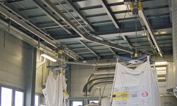 Crane is used for transporting goods in food production