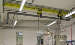Crane is used in chemical production plant