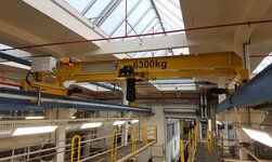Overhead travelling crane for 6300 kg Modern indoor crane with electric chain hoist, travel limit switch and radio control