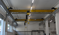 Overhead travelling crane Production hall Crane system for in-house goods logistics