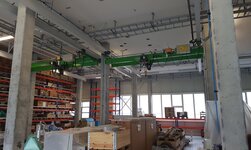 Underslung travelling crane electrically driven Crane system ensures in-house logistics