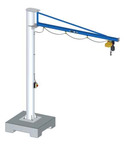 Mobile slewing pillar crane Mobile crane for workplace
