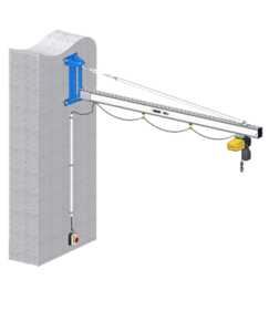 Slewing wall crane GISKB Aluminium Slewing crane with aluminium jib for smooth movement of the load