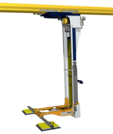 Shelf storage operation unit Crane system for the efficient storage and retrieval of panels and pallets in the warehouse